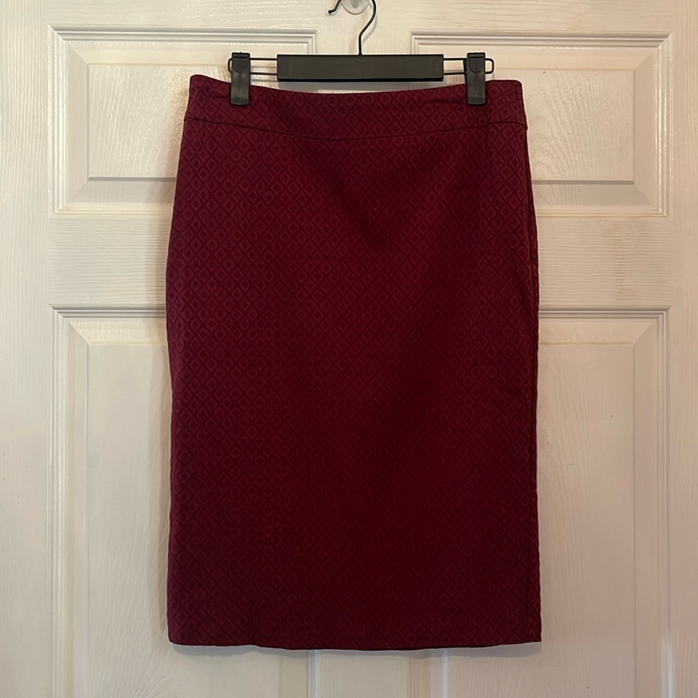 Straight Skirt Maroon Burgundy Size Med